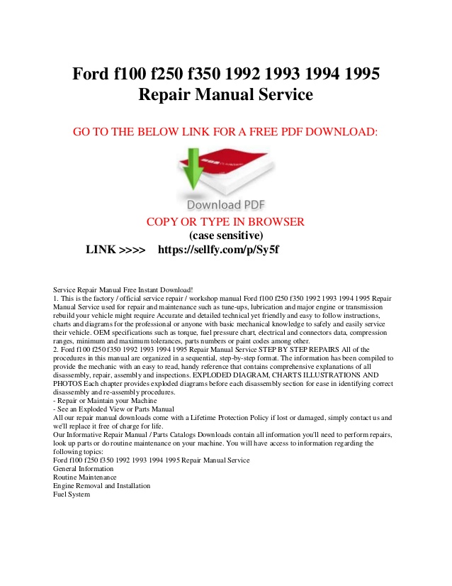 ford repair manual pdf